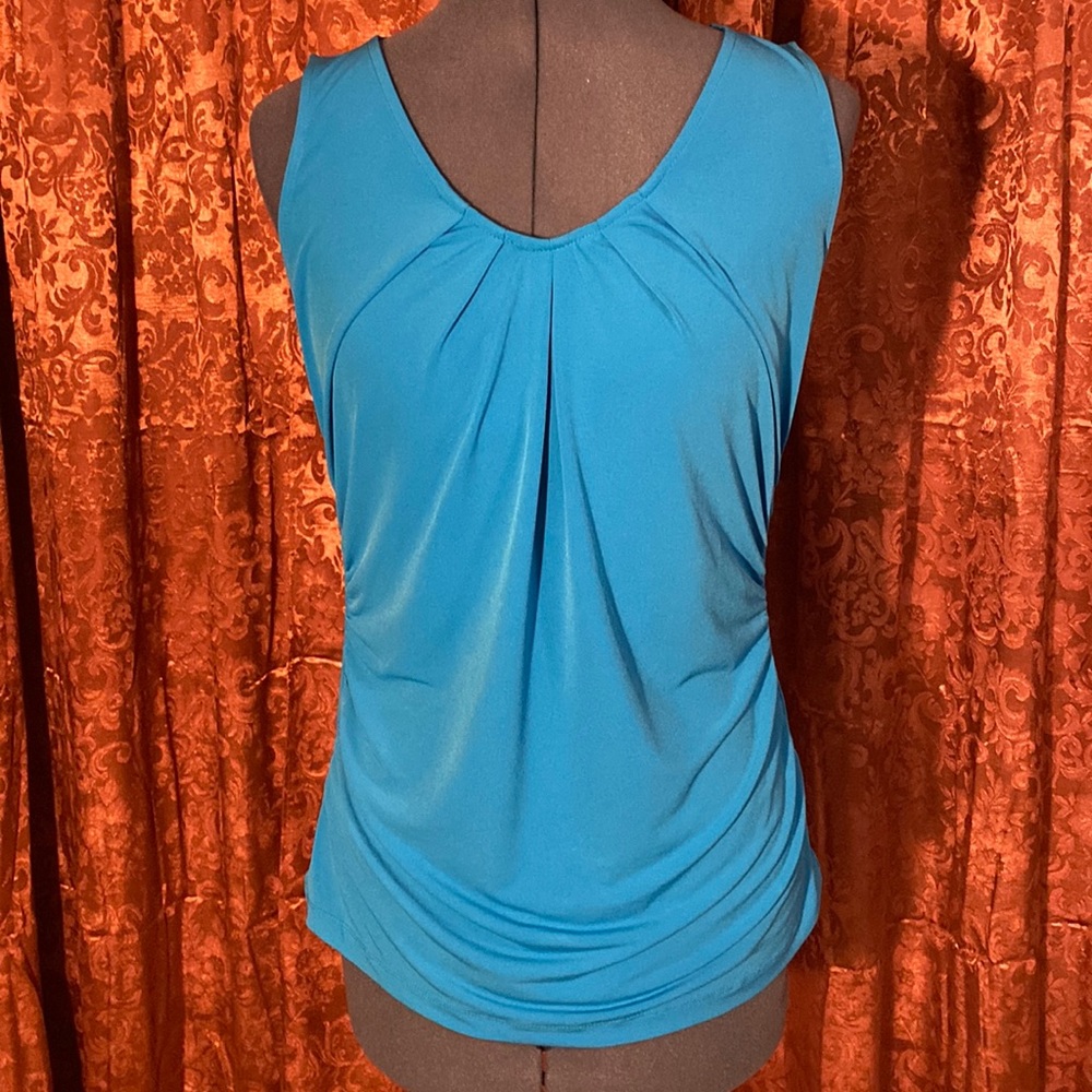 New York & Company Blue Sleeveless Blouse